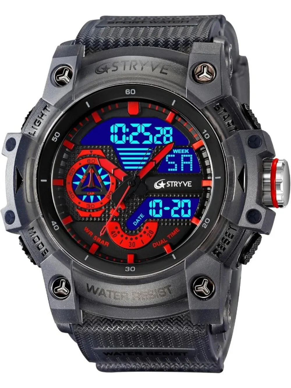 Men's Black Analog Quartz S-Shock Waterproof Outdoor Sports LED Digital Watch